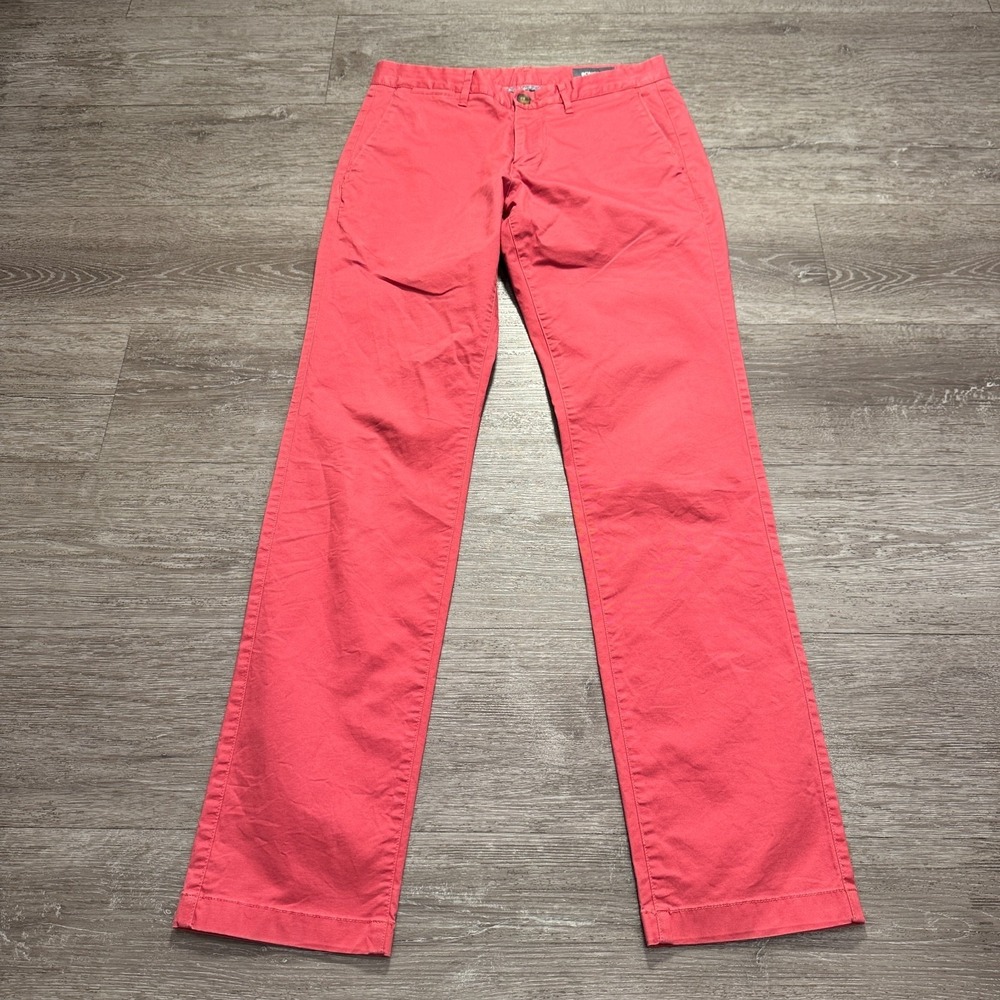 Bonobos Pants Mens 30 Pink Stretch Chino 30x32 Preppy Slim Straight Casual Adult